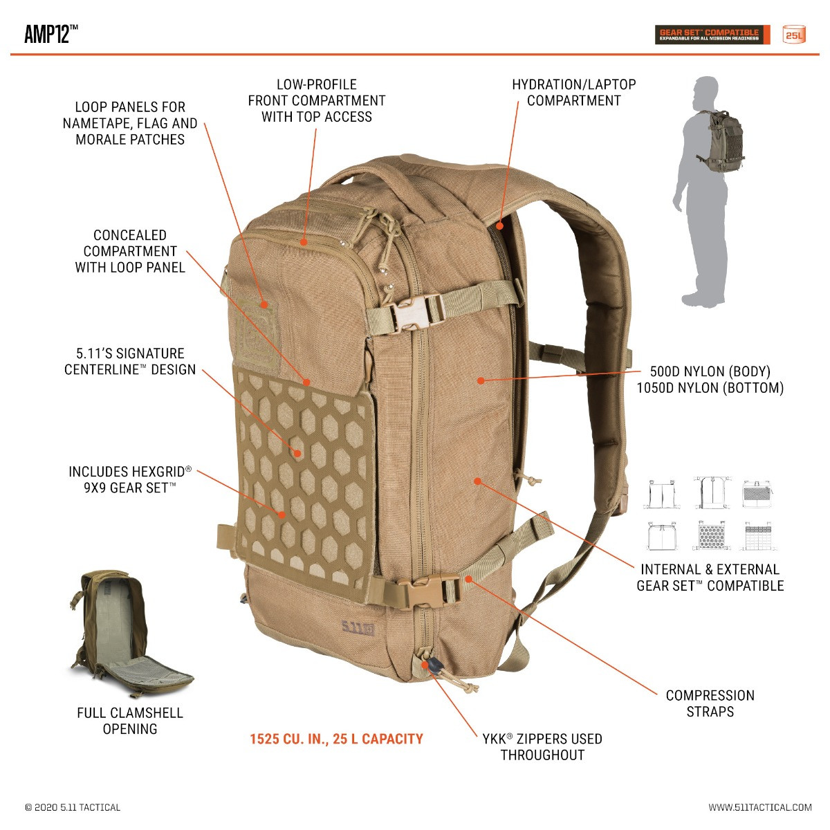 5.11 AMP12 Backpack 25l Kangaroo