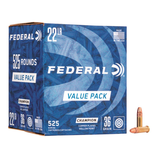 Federal .22lr HV Champion Training 36gr CPHP 525rds