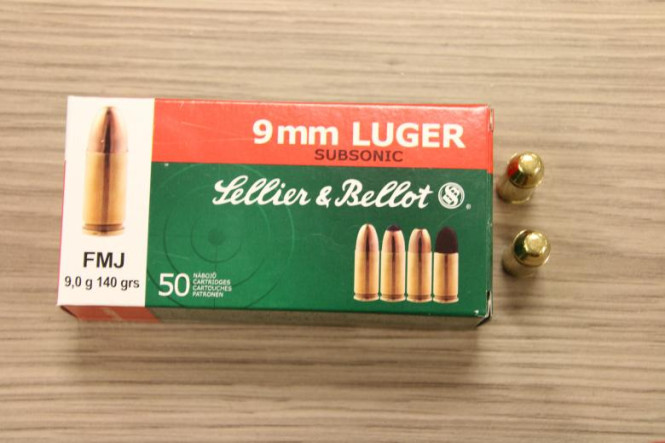 Sellier & Bellot 9X19 FMJ Subsonic 140gr