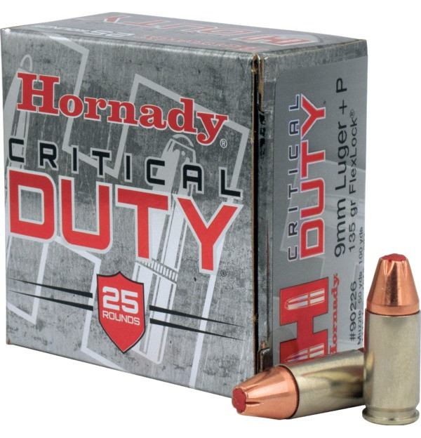 Hornady 9mm Critical Duty 135gr +p FlexLock