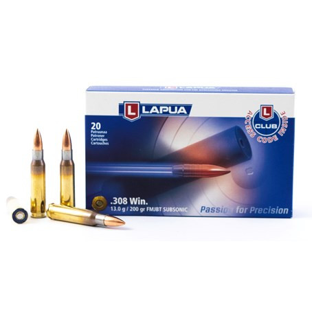 Lapua .308win 200gr FMJBT Subsonic - 20st