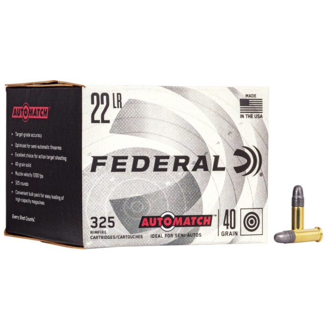 FEDERAL RIMFIRE AMMUNITION 22 LR CHAMPION TRAINING BULK 325/BOX